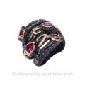 Bague de CZ Cage en plaqué rhodium noir Vintage Ruby gemstone